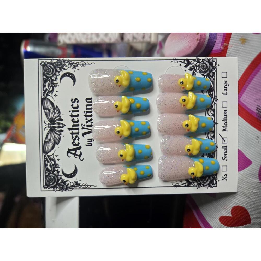 Rubber ducky nails custom made